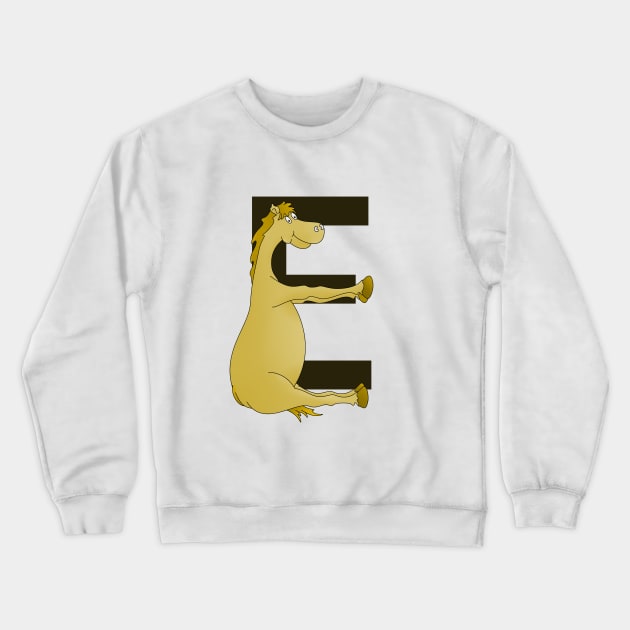 Pony Monogram Letter E Crewneck Sweatshirt by mailboxdisco